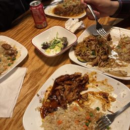 Spicy Chicken, Chicken Yakisoba, Orange Chicken, Fried Rice Spicy Chicken, Chicken Yakisoba, Orange Chicken, Fried Rice