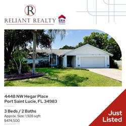 Deborah Rica - Reliant Realty ERA Powered - Single Family 3bed/2bath Pool home in desirable neighborhood located in North Porth St. Lucie. NO HOA. Corner Fenced in Lot.