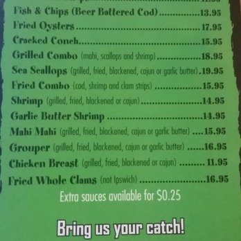 Fish Shack - Menu close up - Seafood Near Me - Lighthouse Point, Florida Fish Shack - Menu close up - Seafood Near Me - Lighthouse Point, Florida