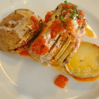 The Shack - This is a picture of the Hasselback potato from the Shack - New American Near Me - Staunton, Virginia