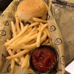 a burger and french fries