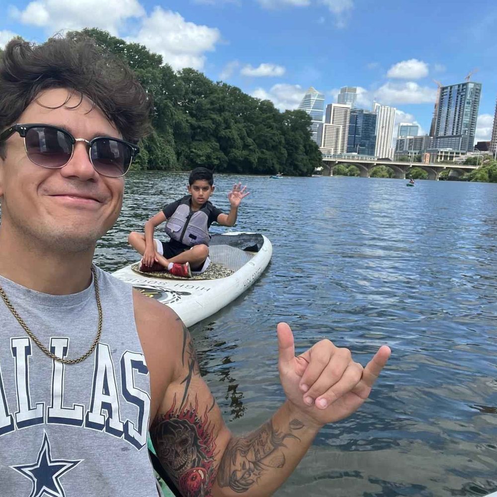 Lone Star Kayak Tours - Me and JT chilling - Paddleboarding Near Me - Austin, Texas Lone Star Kayak Tours - Me and JT chilling - Paddleboarding Near Me - Austin, Texas