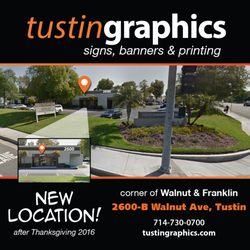 Tustin Graphics - New Home as of Thanksgiving 2016