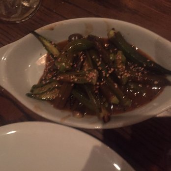 The Grey - Charred okra. Yummy - New American Near Me - Savannah, Georgia