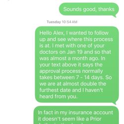BestMind Behavioral Health - Text messages from the company showing gross neglect