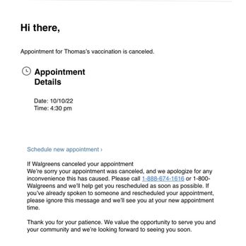 Walgreens - Second same day cancellation.  I called the number after the first cancellation only to be set up for a second same day cancellation. - Cosmetics & Beauty Supply Near Me - Bee Cave, Texas