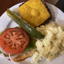 Buffalo Burger with Irish Mashed Potatoes