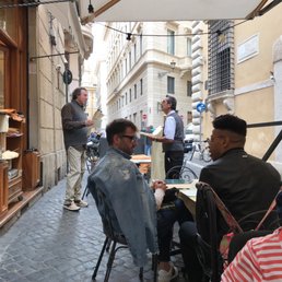 Outside seating.