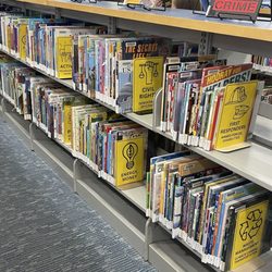 Newburyport Public Library - I especiallynloved these shelve aids in the Childrens Section.