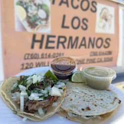 Tacos Los Hermanos - Trying something new. Mulitas is amazingly cheesy! Carnitas are the best
