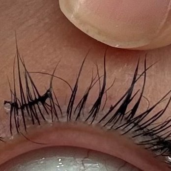 Cera - Clumpy sticky residue on lash lift - Eyelash Service Near Me - Newport Beach, California Cera - Clumpy sticky residue on lash lift - Eyelash Service Near Me - Newport Beach, California