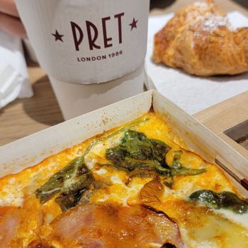 Pret A Manger - Power Breakfast Frittata and Organic Coffee - Sandwiches Near Me - New York, New York Pret A Manger - Power Breakfast Frittata and Organic Coffee - Sandwiches Near Me - New York, New York