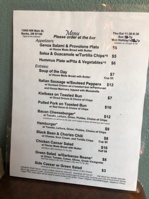 Menu photo 2 Hop Cycle Brewing Banks, OR