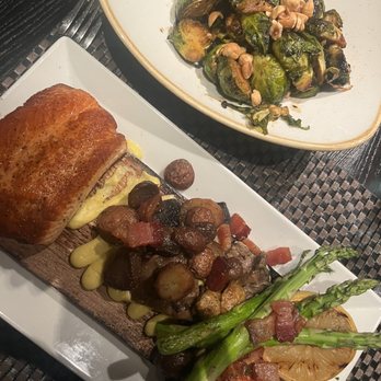 Six Seven Restaurant - Grilled salmon and Brussels sprouts - New American Near Me - Seattle, Washington Six Seven Restaurant - Grilled salmon and Brussels sprouts - New American Near Me - Seattle, Washington