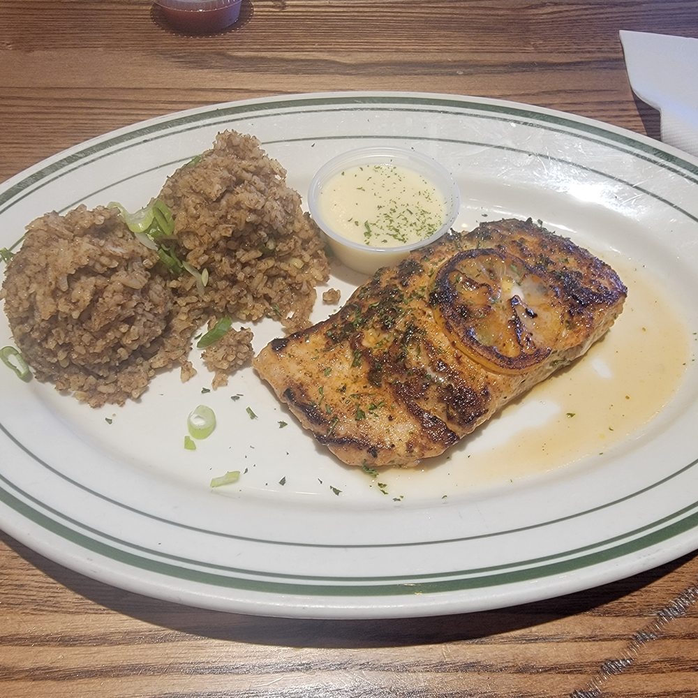 06.15.25 - my meal, grilled mahi mahi with dirty rice.