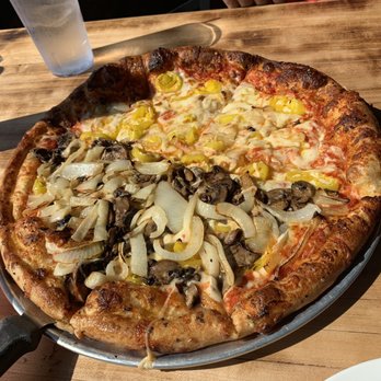 Dad's Pub & Grub - Large pizza with mushrooms, onions, and banana peppers. I - American Near Me - Pittsburgh, Pennsylvania Dad's Pub & Grub - Large pizza with mushrooms, onions, and banana peppers. I - American Near Me - Pittsburgh, Pennsylvania