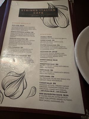 Menu photo 1 Strings Italian Cafe Yreka, CA Menu photo 1 Strings Italian Cafe Yreka, CA