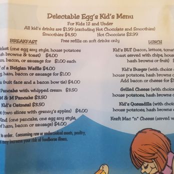The Delectable Egg - Cheapest kids meals I've seen at a brunch spot!!! - Breakfast & Brunch Near Me - Greenwood Village, Colorado