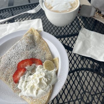 Main St Cafe - Strawberry banana crepe &latte - Cafes Near Me - Battle Ground, Washington Main St Cafe - Strawberry banana crepe &latte - Cafes Near Me - Battle Ground, Washington