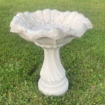 Allison's Concrete & Gifts - Two piece "tulip" bird bath. Solid concrete top and bottom. Discoloration in top is from rain. Blue jays and robins love bathing in it. - Gift Shops Near Me - Carlisle, Kentucky Allison's Concrete & Gifts - Two piece "tulip" bird bath. Solid concrete top and bottom. Discoloration in top is from rain. Blue jays and robins love bathing in it. - Gift Shops Near Me - Carlisle, Kentucky