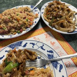 Pork fried rice and Mongolian beef!