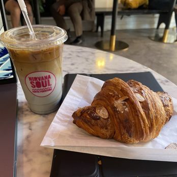 Nirvana Soul Coffee - Iced mabuhay ube latte with almond croissant - Coffee & Tea Near Me - San Jose, California Nirvana Soul Coffee - Iced mabuhay ube latte with almond croissant - Coffee & Tea Near Me - San Jose, California