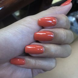 SNS in the color "Orange Blossom," picked my Lily herself SNS in the color "Orange Blossom," picked my Lily herself