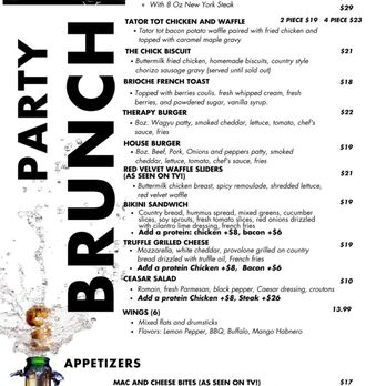 Therapy - Saturday brunch menu - Bars Near Me - Las Vegas, Nevada Therapy - Saturday brunch menu - Bars Near Me - Las Vegas, Nevada