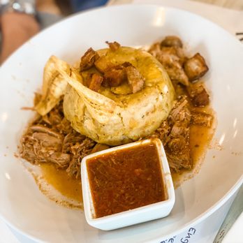 Sofrito Restaurant & Bar - Pork Munfungo with extra sauce (ask for extra sauce!!) - Latin American Near Me - Greenville, South Carolina