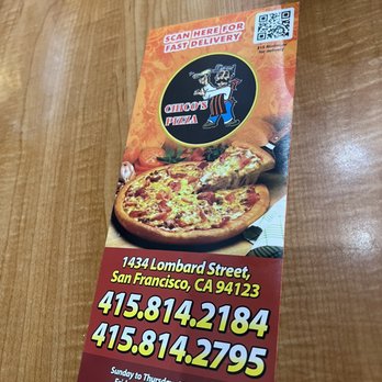 Chico's Pizza - Menu - Pizza Near Me - San Francisco, California