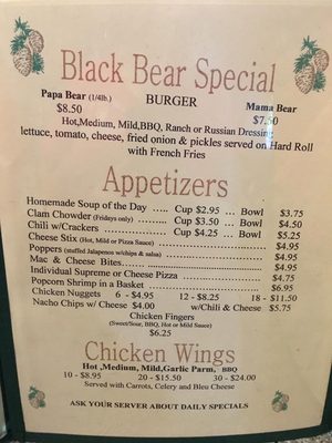 Menu photo 6 Black Bear Restaurant Pottersville, NY Menu photo 6 Black Bear Restaurant Pottersville, NY