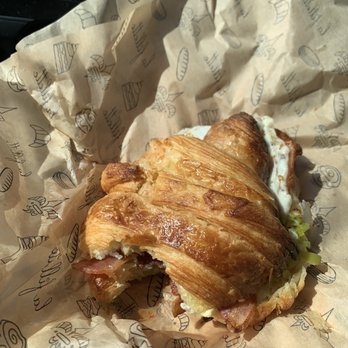 La Fillette Bakery - Croissant sandwich with leeks, gruyere, and bacon - Bakeries Near Me - Denver, Colorado La Fillette Bakery - Croissant sandwich with leeks, gruyere, and bacon - Bakeries Near Me - Denver, Colorado