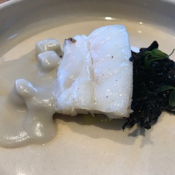 Elske - Roasted skrei cod with sunchokes and black trumpet mushrooms (part of the tasting menu) - Scandinavian Near Me - Chicago, Illinois