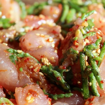 Costco - Ahi Tuna Pokē w/ Sea Asparagus ($14.99/lb) - Wholesale Stores Near Me - San Jose, California Costco - Ahi Tuna Pokē w/ Sea Asparagus ($14.99/lb) - Wholesale Stores Near Me - San Jose, California