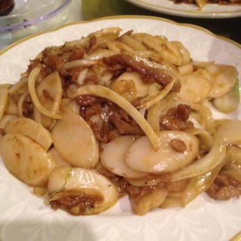 Sichuan Style Restaurant - Rice cakes with pork and Napa cabbage  - hmm where is the cabbage? - Szechuan Near Me - Berkeley, California