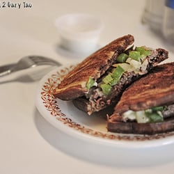 Coney Island Cafe - It's called a Philly but more like a chopped steak on Rye... Regardless, it's Deelish. Rhonda makes it with love!