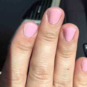 Heaven Nails and Spa - Bubbles, messy and a random extra stroke of polish on the middle finger - Hair Salons Near Me - Murray, Utah