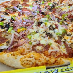 Hungry Howie's Pizza & Subs - Works pie about a minute undercooked but still tasty and I loved the red onions!
