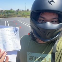 Passing my behind the wheel motorcycle