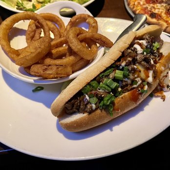 Yard House - Korean BBQ Cheesesteak. I paid extra for the onion ring and it tasted like out of frozen food section. - New American Near Me - San Antonio, Texas Yard House - Korean BBQ Cheesesteak. I paid extra for the onion ring and it tasted like out of frozen food section. - New American Near Me - San Antonio, Texas