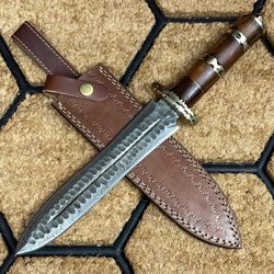 Ash Gears - Handmade Knives - ASH HC83 Damascus Steel Custom Handmade Hunting Dagger knife 15 inches