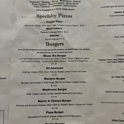 Mr B's Irish Pub Restaurant Eatery - Menu