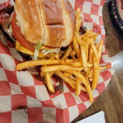 The Breakroom Bar and Grill - Cheeseburger and fries