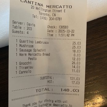 Cantina Mercatto - Italian Near Me - Toronto, Ontario