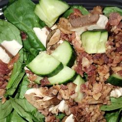 Fresh Greens Make Your Own Salad... I have mushrooms, cucumbers, and bacon bits.