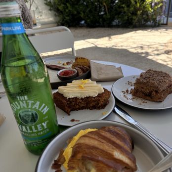 Eller Bakery - Carrot cake, coffee cake, egg sandwich with chicken sausage added, and what was the two eggs breakfast. - Bakeries Near Me - Costa Mesa, California Eller Bakery - Carrot cake, coffee cake, egg sandwich with chicken sausage added, and what was the two eggs breakfast. - Bakeries Near Me - Costa Mesa, California