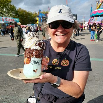 Alameda County Fair - Dark Knight milkshake with mint chip ice cream, hot fudge, and chocolate cake! Yes, please! - Festivals Near Me - Pleasanton, California