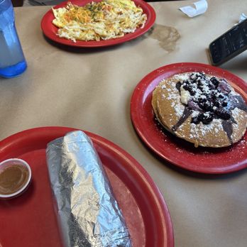 Hippo Cafe - breakfast burrito, Blue Hippo Pancakes, western omelette - American Near Me - Hutto, Texas
