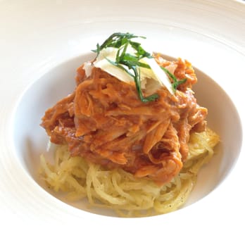 Carson Kitchen - Rabbit ragu ($12) - spaghetti squash, parmesan - New American Near Me - Las Vegas, Nevada Carson Kitchen - Rabbit ragu ($12) - spaghetti squash, parmesan - New American Near Me - Las Vegas, Nevada