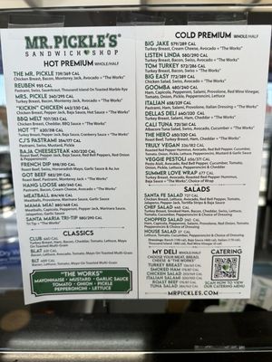 Menu photo 1 Mr. Pickle's Sandwich Shop Concord, CA